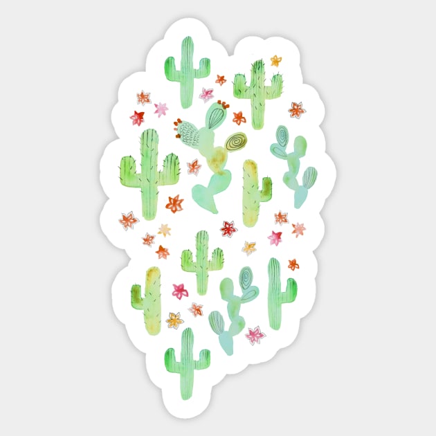 Watercolor Cacti Sticker by tangerinetane